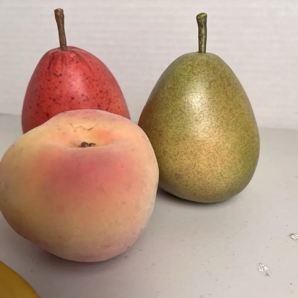 Vintage Faux Food Fruit Display Movie Prop Realistic Display BANANA PEAR PEACH